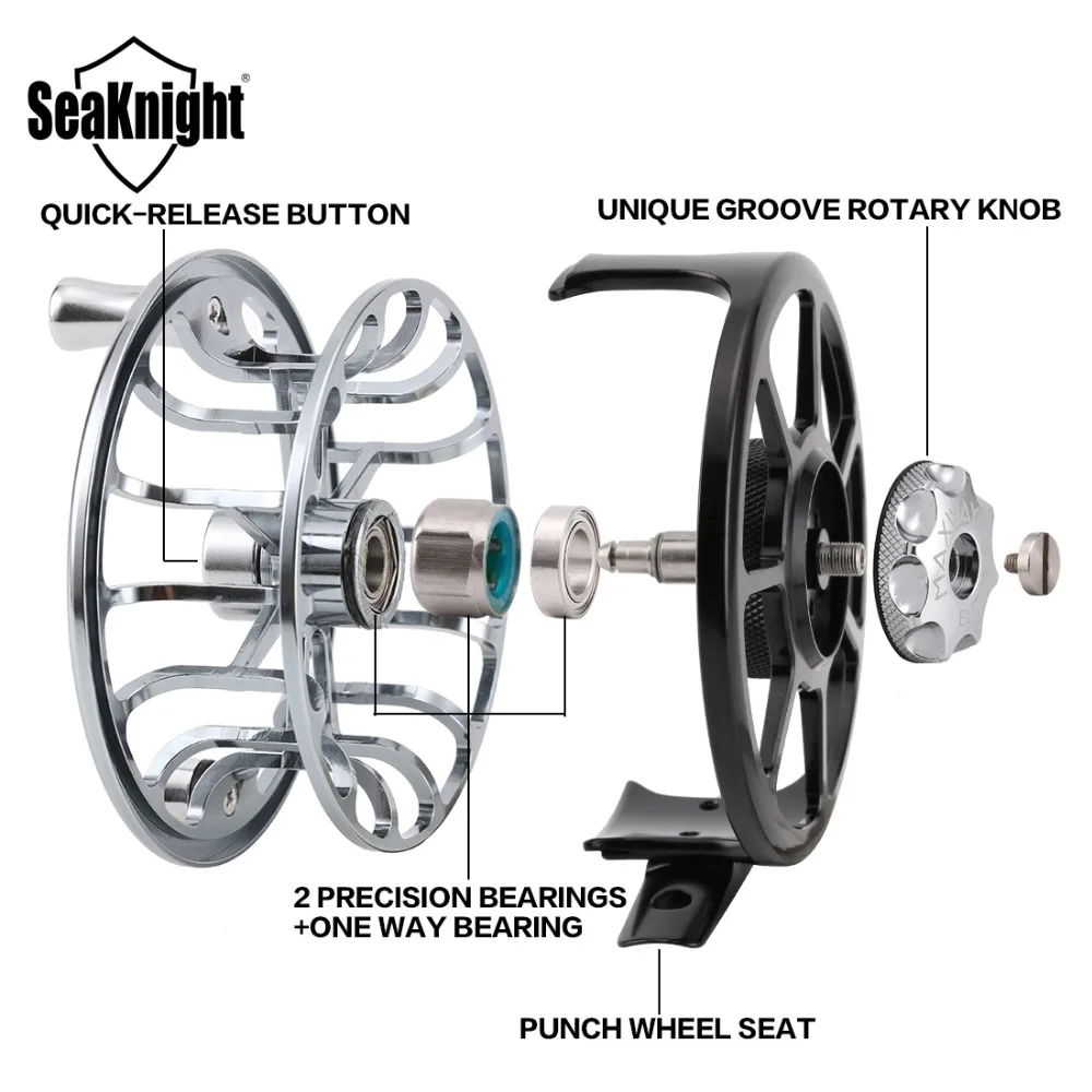 SeaKnight катушка для ловли нахлыстом MAXWAY Elite 5/6 3BB 1:1 Антикоррозийная левая/правая 146 г ультра-светильник полностью металлическое колесо для ловли нахлыстом