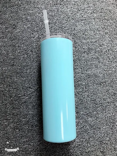 20oz Skinny TumblerK Пустой 20 унций винный стакан с соломинкой из нержавеющей стали с двойными стенками с вакуумной изоляцией кружка персонализированный Тощий стакан Прямая поставка - Цвет: 20oz Skinny TumblerK