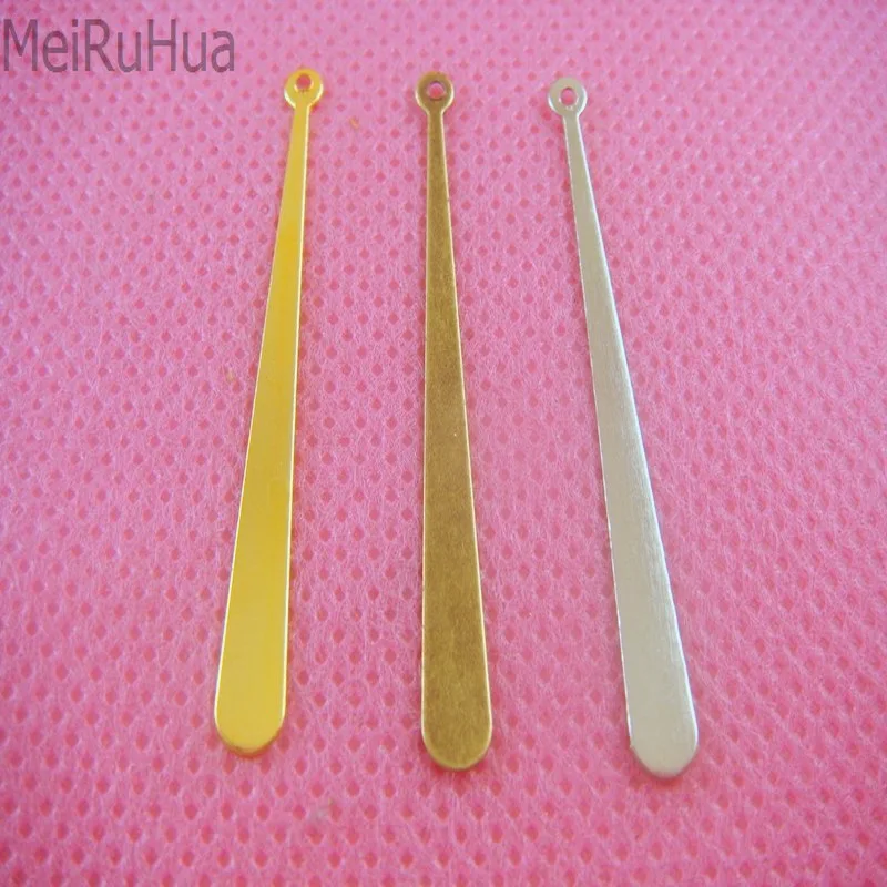 

50 pieces/lot Long 38mm Metal Filigree Flowers Slice Charms Setting Jewelry Accessory DIY Components Findings