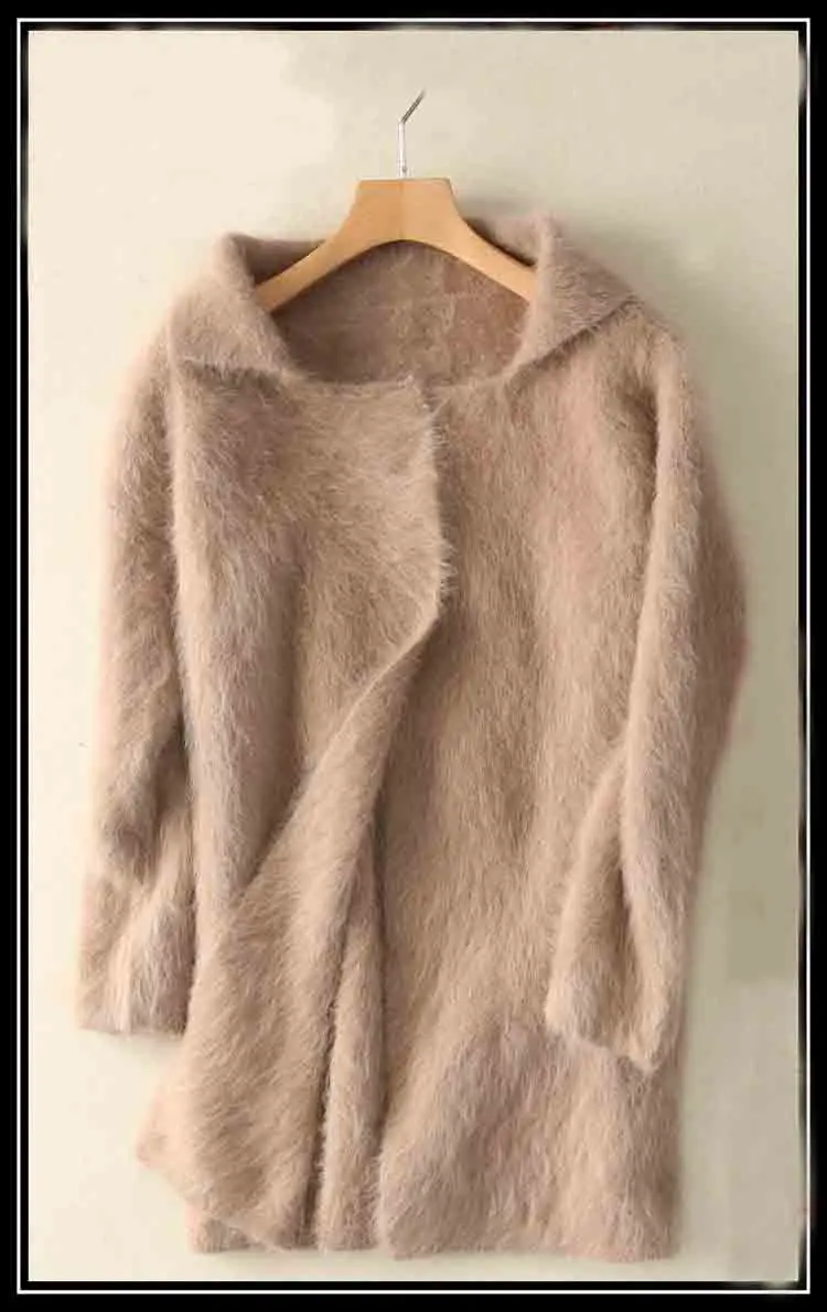 sweater women invierno winter clothes women natural mink cashmere cardigan pink cashmere spring autumn sweater wsr637 - Цвет: khaki