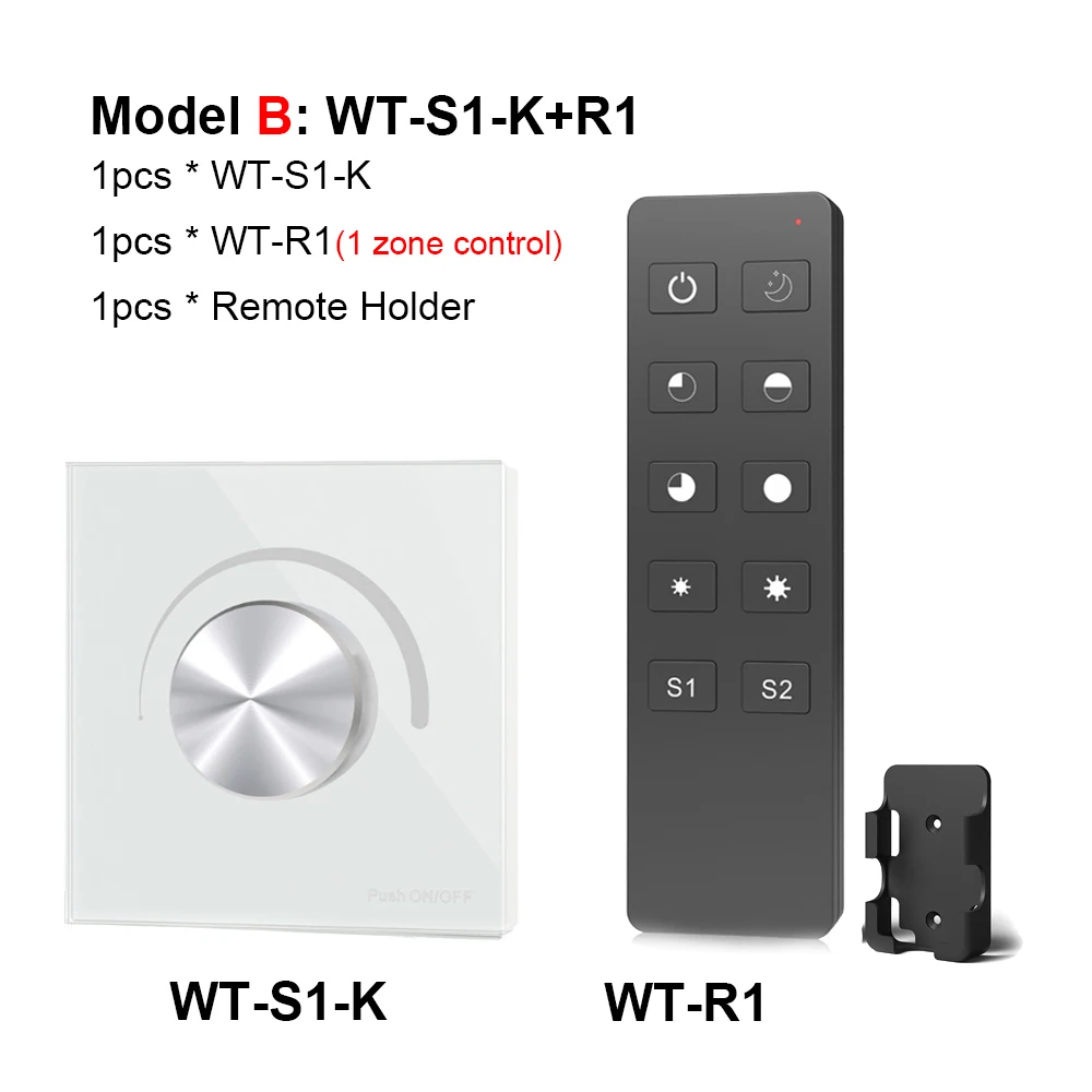 Model B Светодиодный диммер AC 220V 110V Беспроводной RF 2,4G дистанционное управление поворотный Стекло Панель Triac диммер Wifi умный светильник контроллер для светодиодный лампы - Цвет: Model B