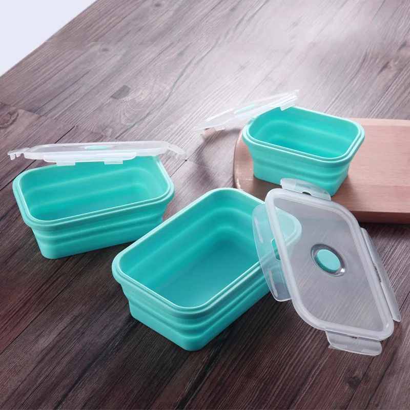 1 шт. 750 мл Экологичные силиконовые Коробки для обедов Портативный чаша складной