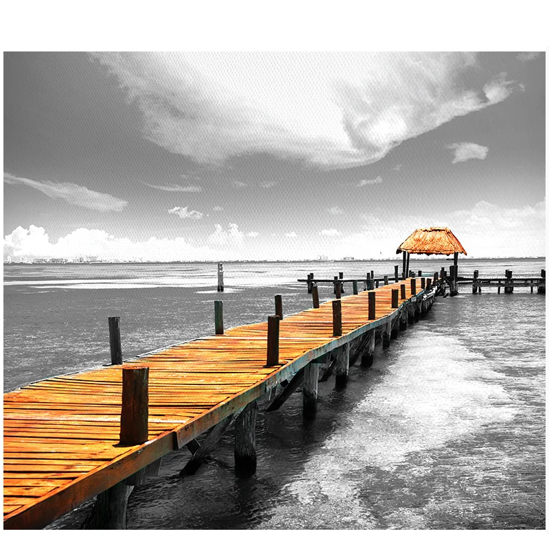 Nordic украшения декорации Марина С восходом солнца Черный и белый цвета Плакаты