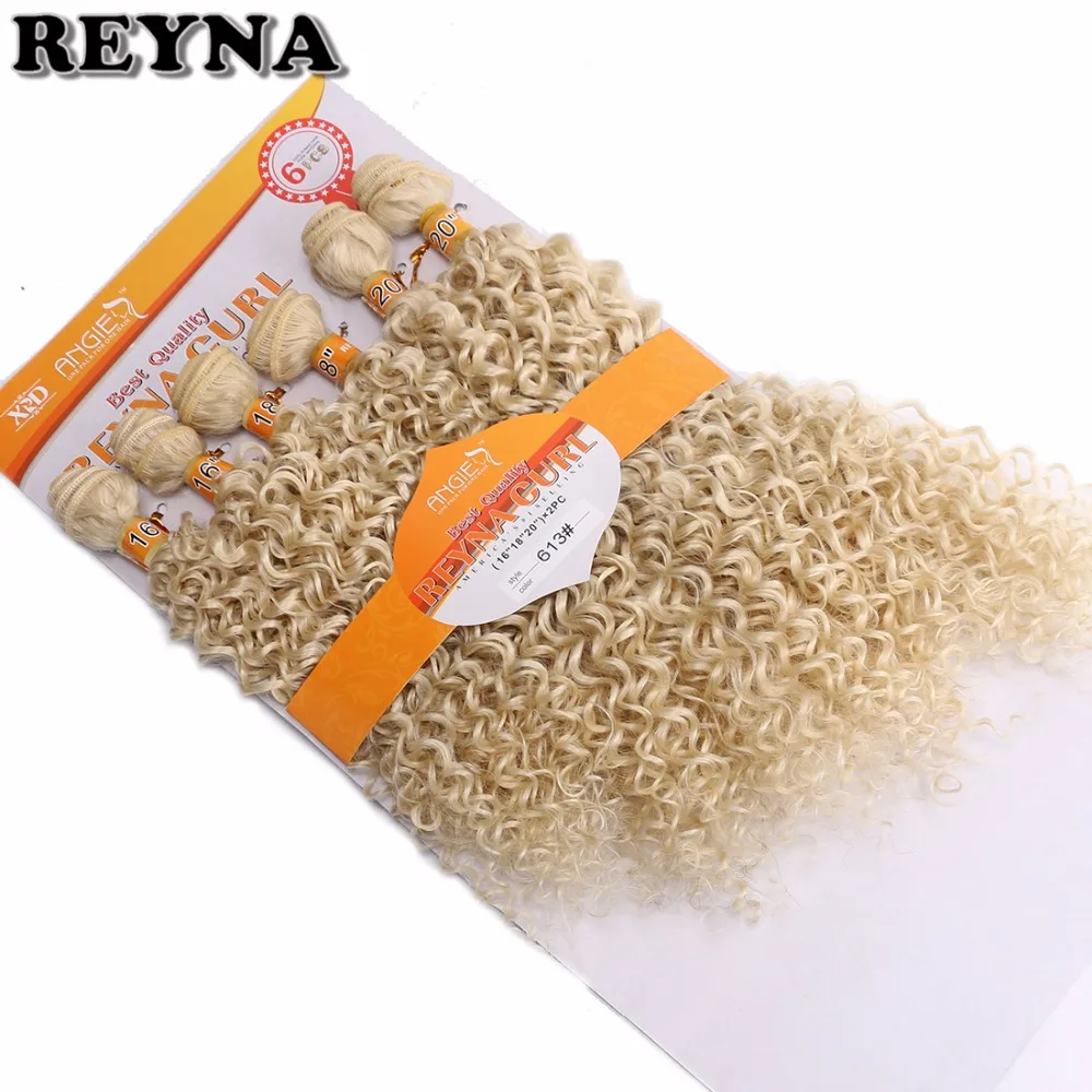 Kinky Curly Wave High Temperature Fiber Weave REYNA Synthetic Hair Bundles 6pcs/Lot hair Gram