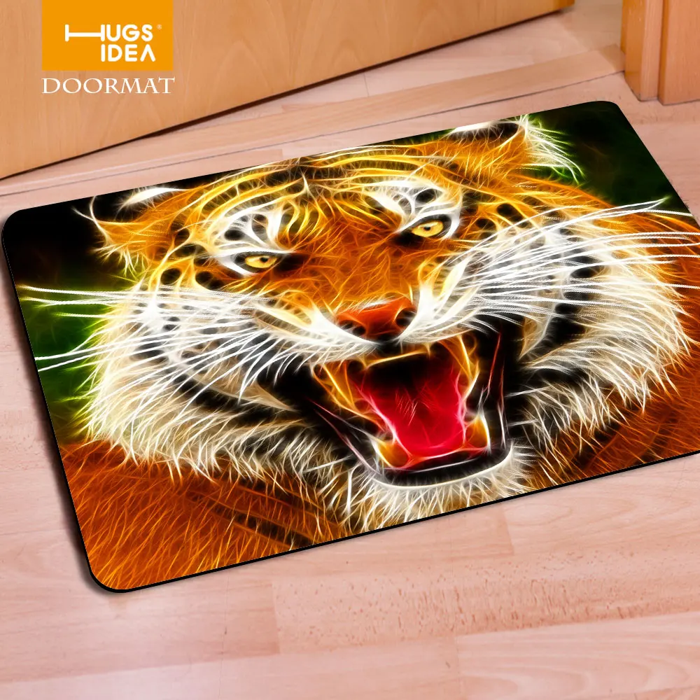 HUGSIDEA Прохладный входной коврик 3D животного Сова волк Домашний напольный для