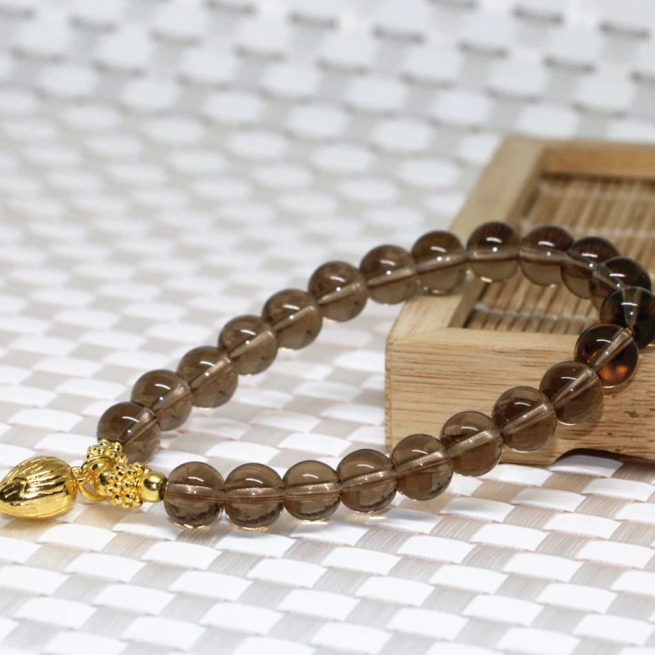 Горячая Распродажа Позолоченный Кулон 8 мм серый Гальванизированный кристалл