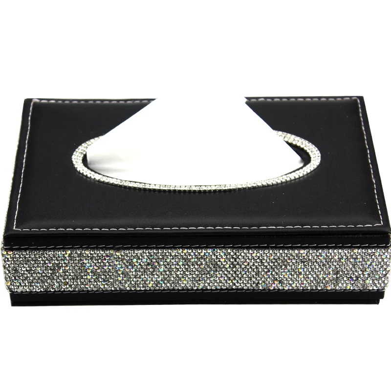 Женские прозрачные стразы коробка для салфеток из искусственной кожи с алмазной