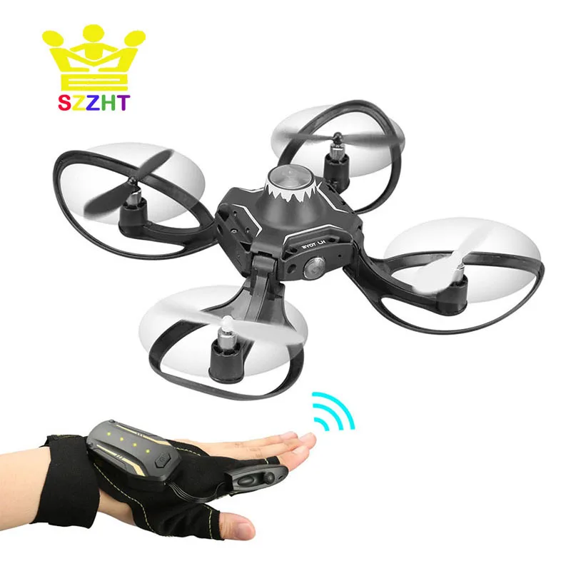 Мини Складная перчатка с ручным датчиком Wi Fi RC вертолет игрушки HD камерой датчик