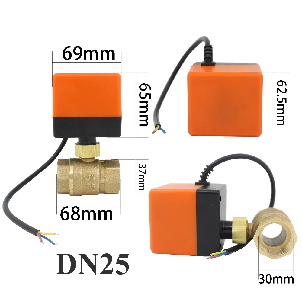 AC 220V AC24V DC12V DC24V DC5V Электрический привод латунный шаровой кран 2 способ латунный моторизованный шаровой клапан DN15 DN20 DN25 DN32 DN40 DN50