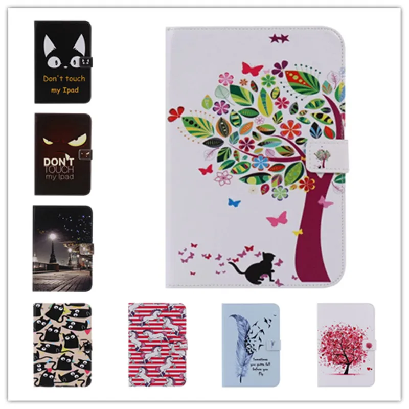 Хит! Чехол из искусственной кожи с мультяшным рисунком и отделениями для карт iPad