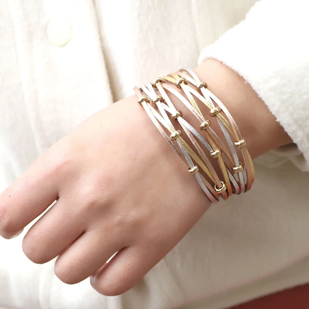 Multilayer Leather Bracelets for Women Men 6 Colors Magnet Clasp Charm Bohemian Wrap Bracelet&ampBangle Jewelry | Украшения и
