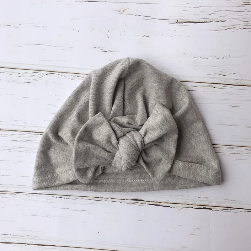2 Детские Tuban хлопковые новорожденные шляпы с бантами Babes Beanie cap - Цвет: 2
