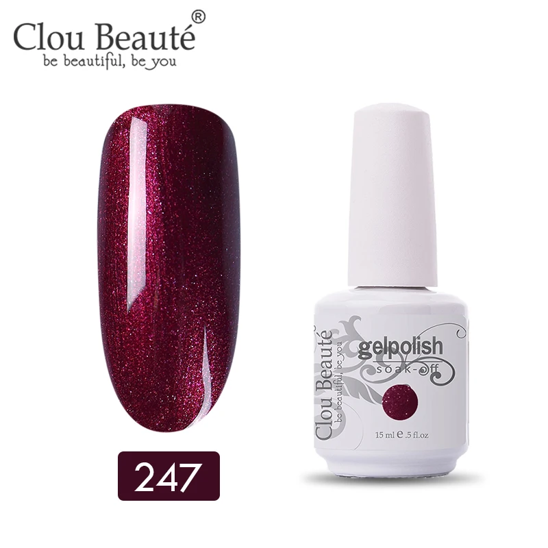 11247 Clou Beaute УФ гель лак для ногтей гель для ногтей Маникюр УФ светодиодный цветной гель Лак Блеск Гель лак для ногтей набор маникюрный гель лак - Цвет: 11247