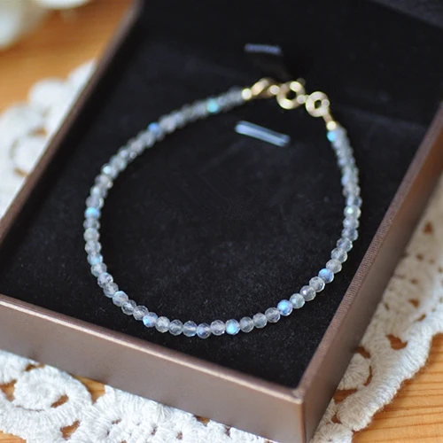 

LiiJi Unique 925 sterling Silver 2mm Labradorite Pearl Spinel Sapphire Amethyst Shining Women Men Bracelet Good for digestion