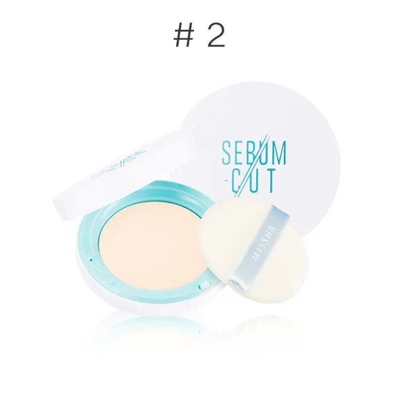 02 Clear Peach MISSHA Sebum Cut Powder Pact 11 г прозрачная прессованная Минеральная Пудра для макияжа лица контроль масла Гладкий Восстанавливающий консилер - Цвет: 02 Clear Peach