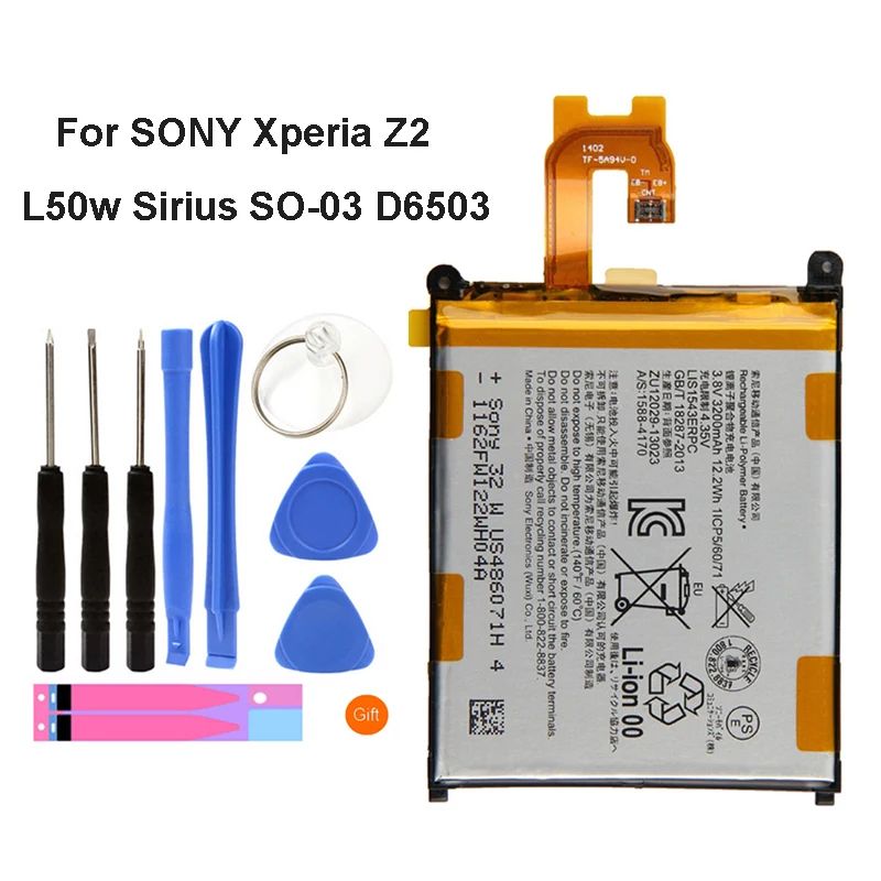 Оригинальный LIS1543ERPC Аккумулятор для SONY Xperia Z2 L50w Sirius SO 03 D6503 D6502 натуральная батарея