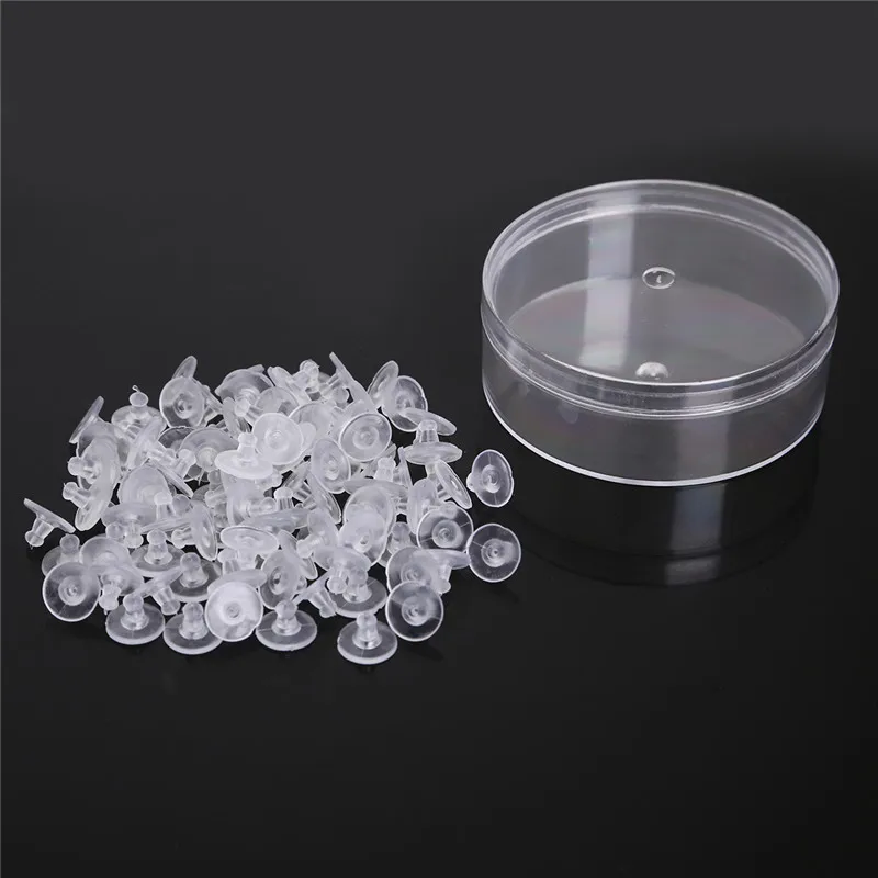 100 шт./лот пластиковая резиновая серьга задние пробки круглые силиконовые ушные