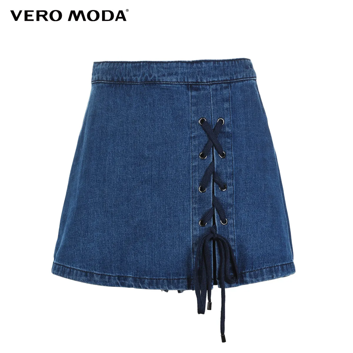 Vero what Moda на шнуровке декоративный хлопок джинсовая юбка | 318343508