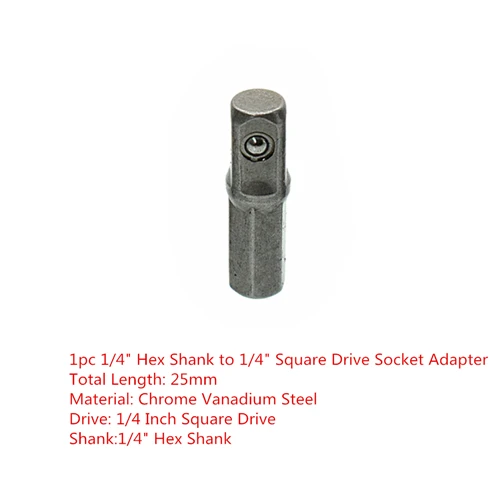 1pc 25mm Adapter Быстросъемный Магнитный держатель отвертки 1/" шестигранный хвостовик 60 мм 25 мм 1/4" шестигранный хвостовик до 1/" Квадратный привод гнездо адаптер инструменты - Цвет: 1pc 25mm Adapter