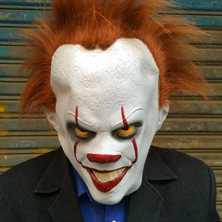 

Movie Stephen King's It Pennywise Cosplay Clown Costume Scary Joker Suit set Adult Fancy Halloween Party Terror Evil Clown Mask