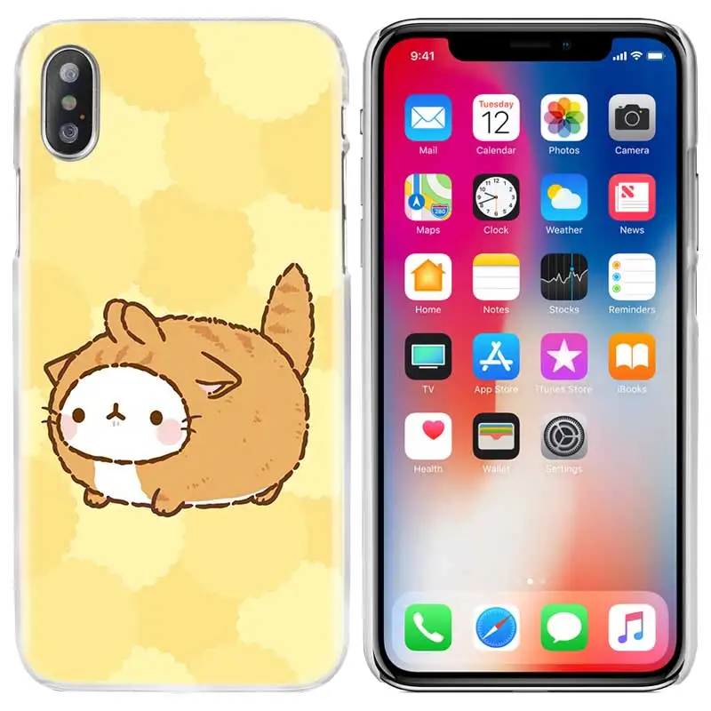 Чехол для сотового телефона Прозрачный Жесткий ПК для iPhone XS Max XR 7 8 6 6s Plus X 5 5S SE 5C 4 4s kawaii чай с Molang Cupcake - Цвет: 04