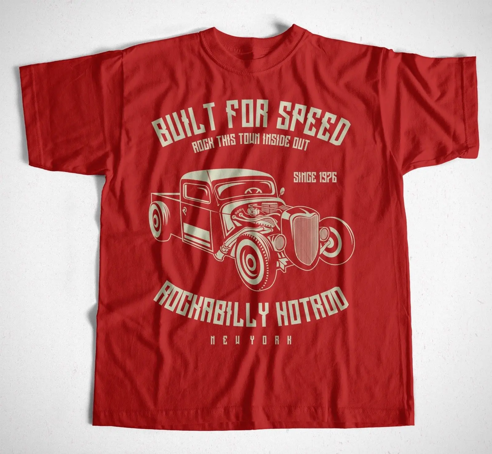 Newest Men'S Fashion T-Shirt Built For Speed S-Xxl Oldtimer Rennfahrer Mechaniker V8 Hotrod Pickup Summer Style | Мужская одежда