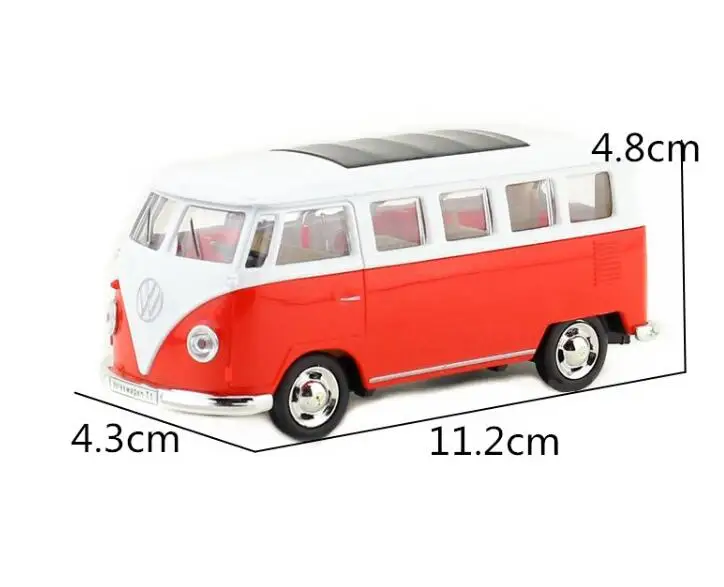 1 шт. 1:43 серии 4,5 ''11,2 см Volkswagen T1 автобус автомобиль вытяните назад сплава Модель автомобиля коллекция крутой мальчик игрушка подарок