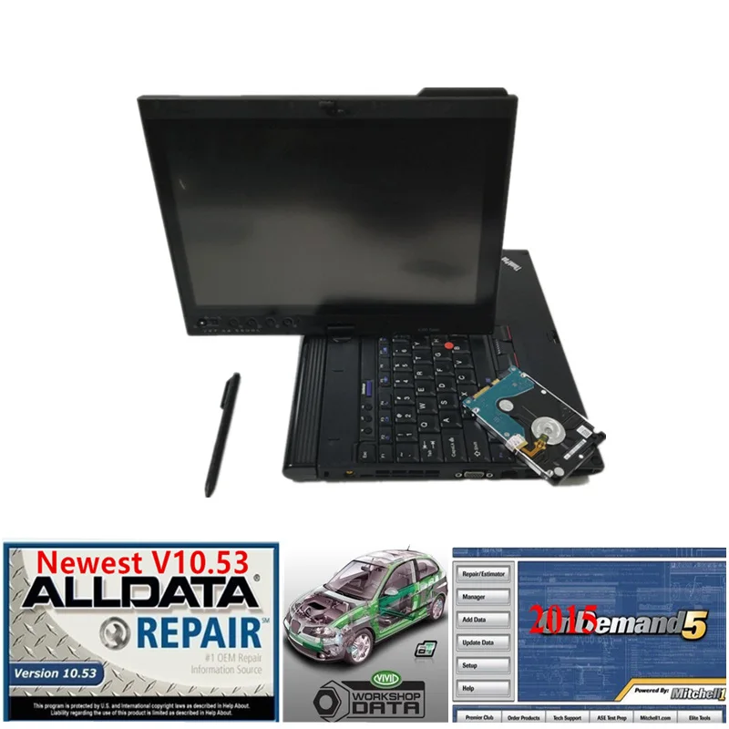X200T laptop Auto repair All data mitchell VIVID software installed X200T 4GB Laptop alldata 10.53 Mitchell ondemend VIVID