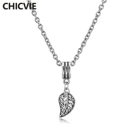 chicvie 2019 unique silver color leaves necklacespendants for women charms pendant jewelry statement crystal necklace sne190116