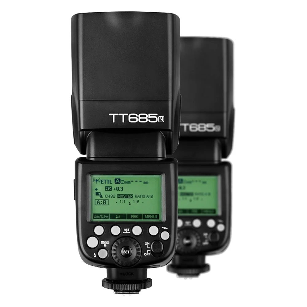 2X TT685N Godox TT685N 2,4G Беспроводная вспышка HSS i-ttl GN60 Беспроводной вспышка+ X1T-N ttl вспышка триггера для Nikon D800 D700 D7100 D7000 D5200 D5100 D70S D810 D90 - Цвет: 2X TT685N