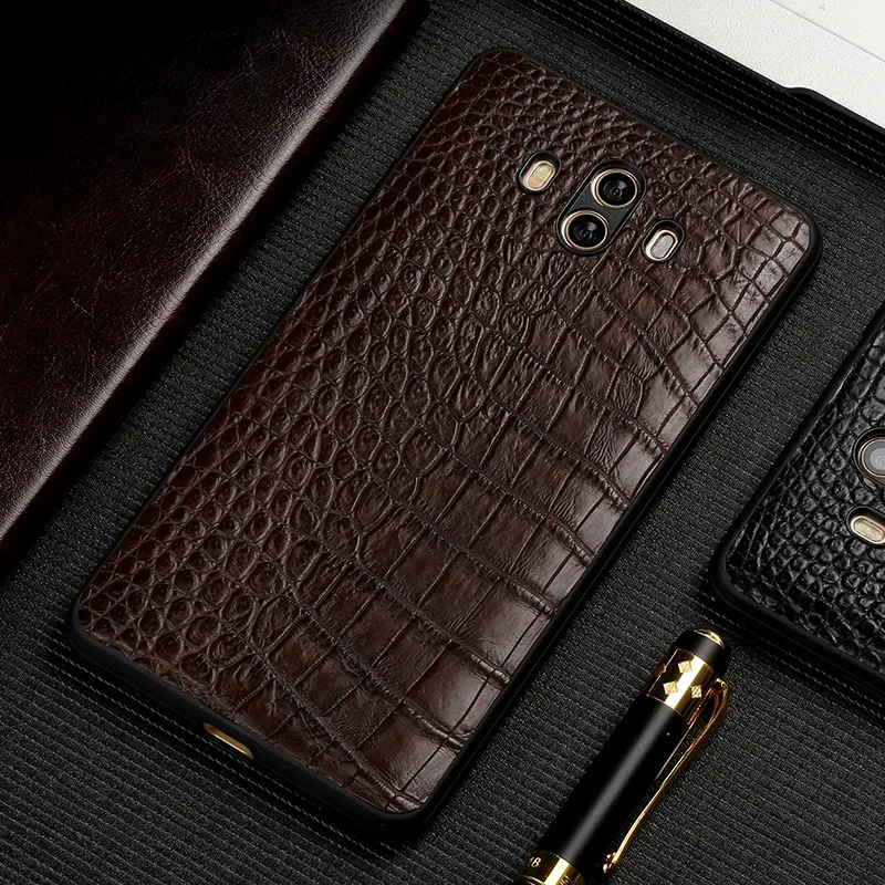 Модный крокодиловый живот кожа чехол для телефона huawei mate10 Роскошный натуральная