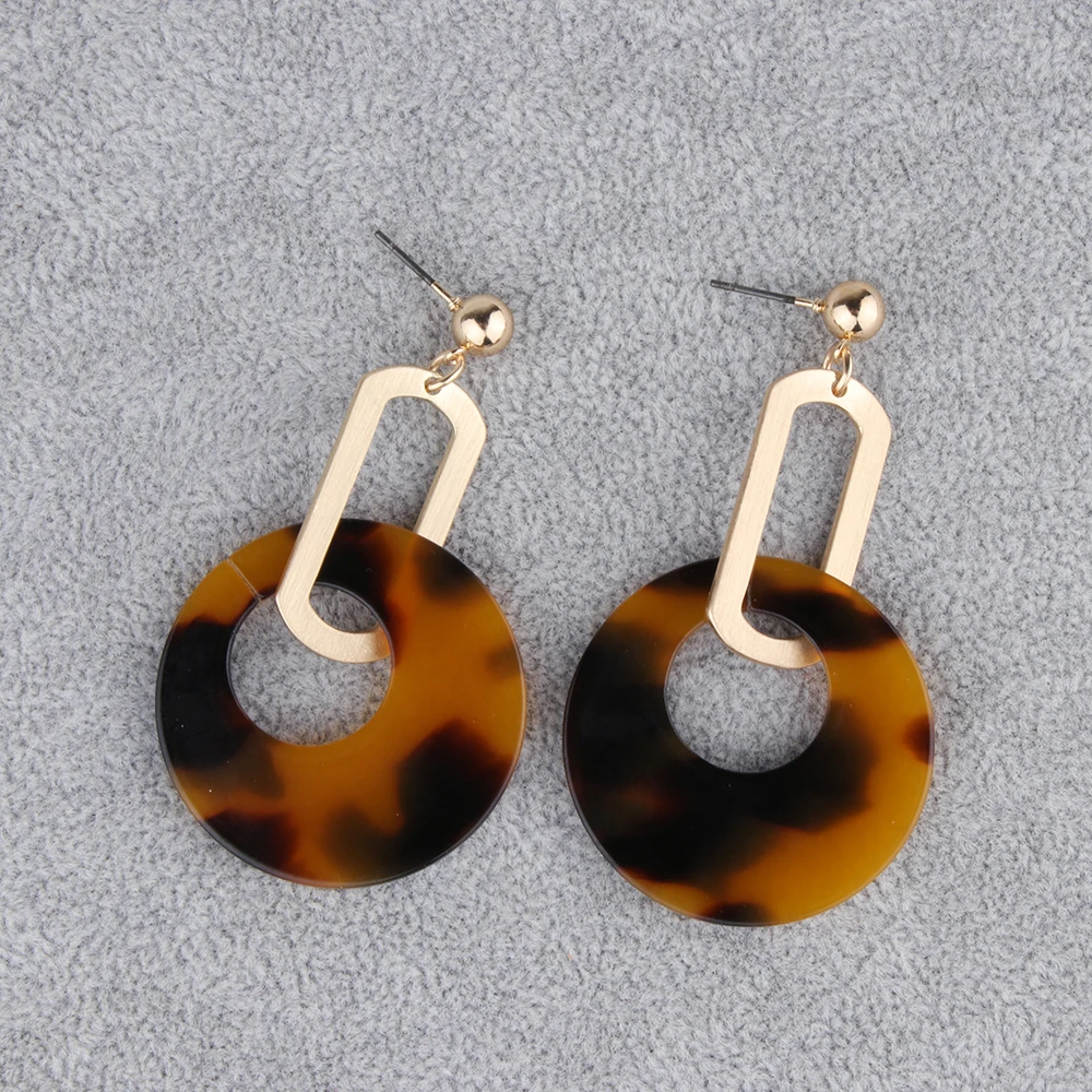 2019 Leopard Print Acrylic Alloy Earrings Trendy Bohemian Long Women Fashion Jewelry Luxury Acetic Acid gifts for women | Украшения и