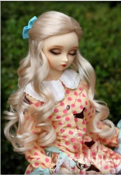 JD028 1/12 симпатичный длинный парик BJD 3 4 дюйма миниатюрная кукла синтетические