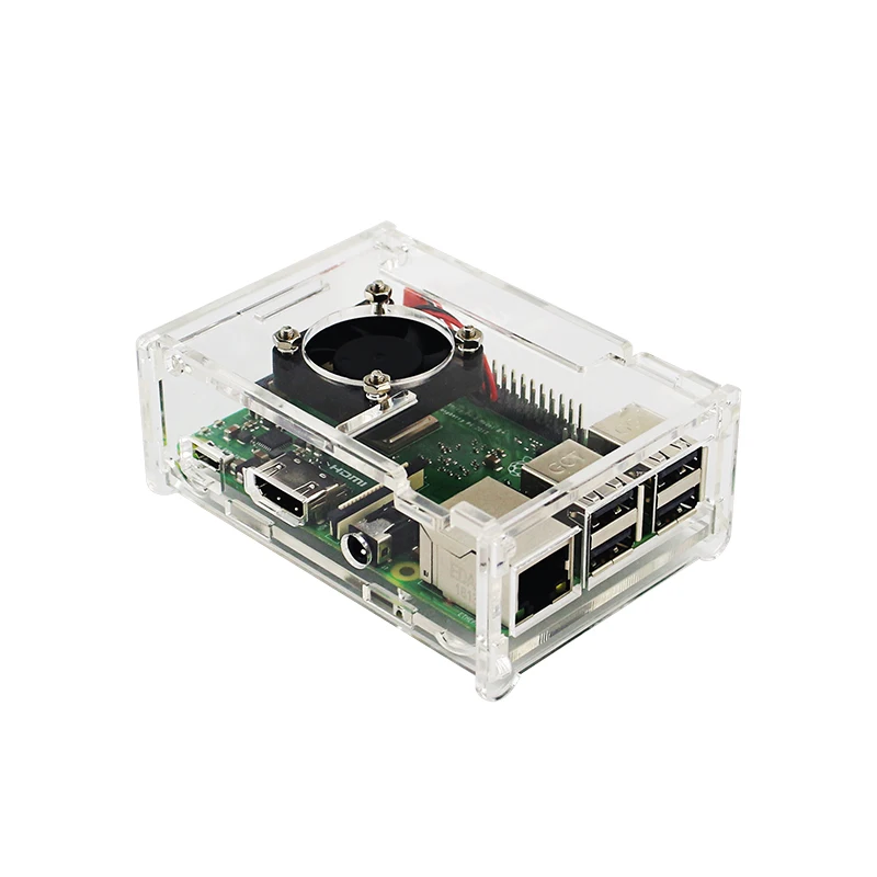 Raspberry Pi 3 model b плюс интимные аксессуары комплект Акриловый чехол+ процессор вентилятор 5 в 2.5A адаптеры питания теплоотвод для Raspberry Pi 3B+/3