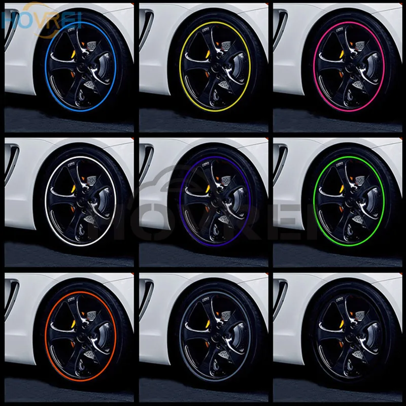 Автомобильный Стайлинг 8 м 10 цветов наклейка на ступицу колеса автомобиля