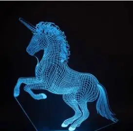 Подарок единорога детский ночник на Рождество 3D ночник лошадь подарки светодиодные иллюзии лампы подарки на день рождения для девочек домашний декор - Испускаемый цвет: style 6