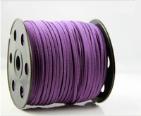 free shipping 100yds flat faux leather suede cord 3mmpurple faux suede cord for bracelets 3mm