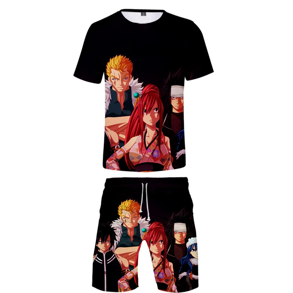 Мужской летний комплект из 2 предметов футболка и короткие брюки с 3D-принтом Феи