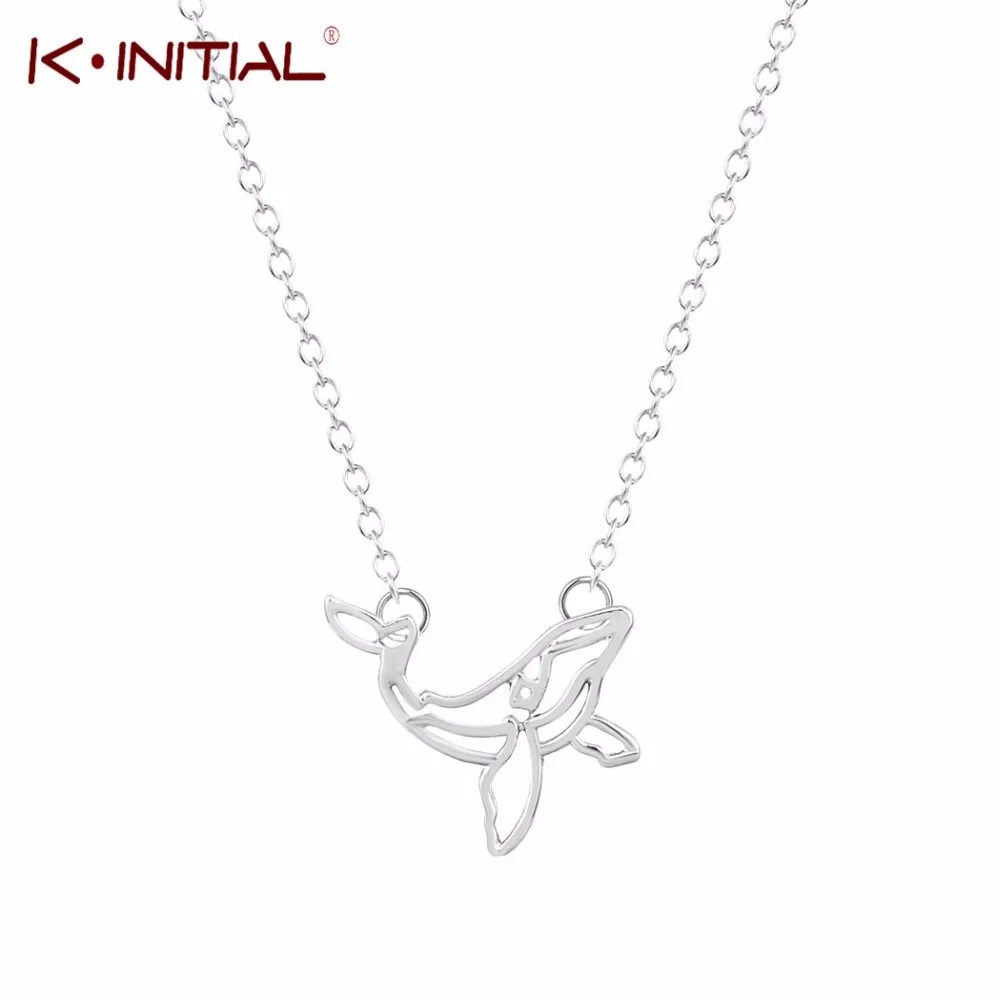 Kinitial 10 шт. Новое плавательное ожерелье с Китом и подвесками золотые серебряные
