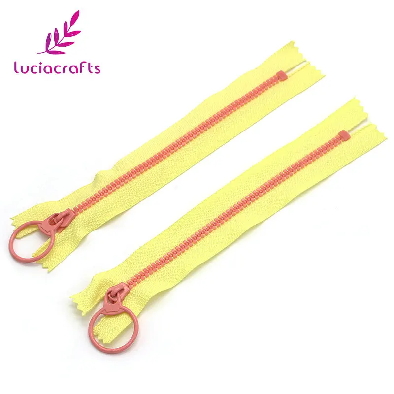 Lucia crafts 2 шт 15 см/20 см/30 см закрытые полимерные молнии тяговое кольцо молния голова DIY ручной пошив сумки аксессуары для одежды J0309 - Цвет: C10 Yellow