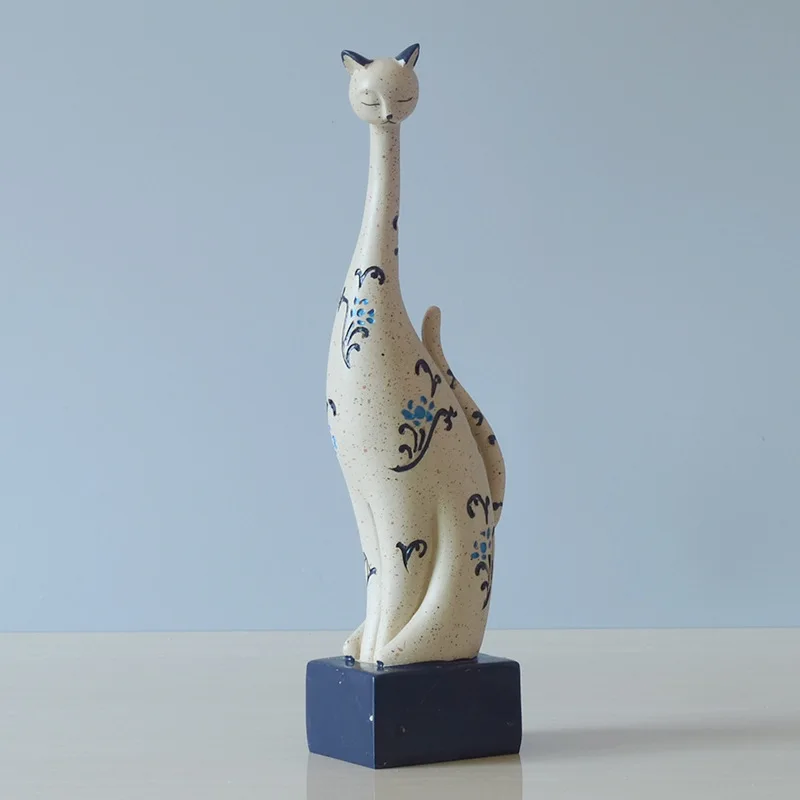 Standing Cat ElimElim фигурки животных, декоративные украшения для кошек, фигурка собаки из смолы, аксессуары для украшения дома - Цвет: Standing Cat