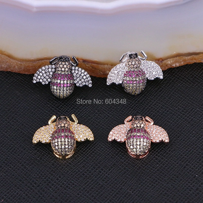 5 шт. ZYZ182-0312 Micro Pave CZ браслет Femme слайдер цепи Шарм насекомых разъем Браслеты Для женщин ювелирные изделия