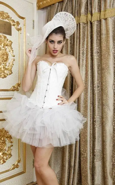 Женская многослойная юбка пачка Burlesque белая с оборками|ruffle tutu|layered tutututu costume |
