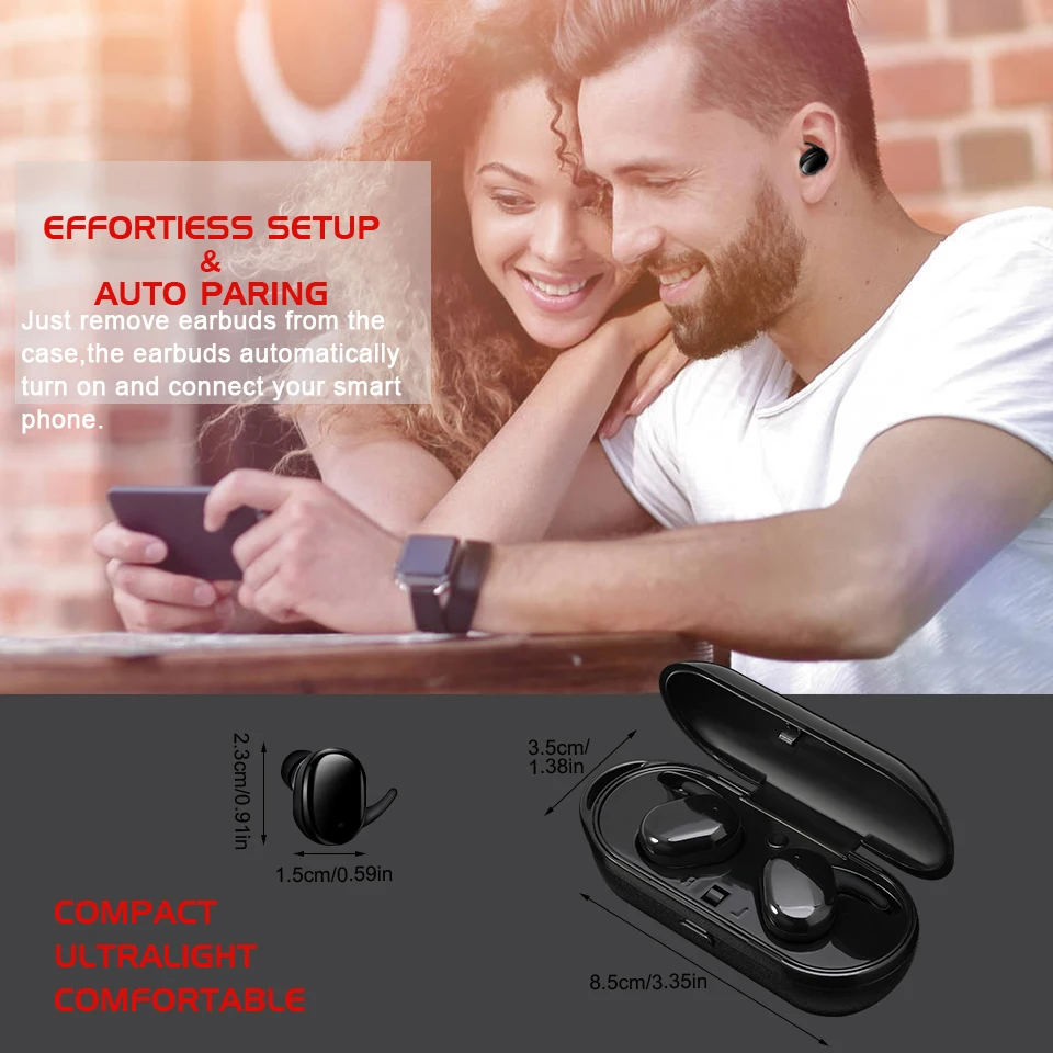 Overfly TWS Bluetooth наушники 5 0 Беспроводная мини гарнитура с сенсорным управлением