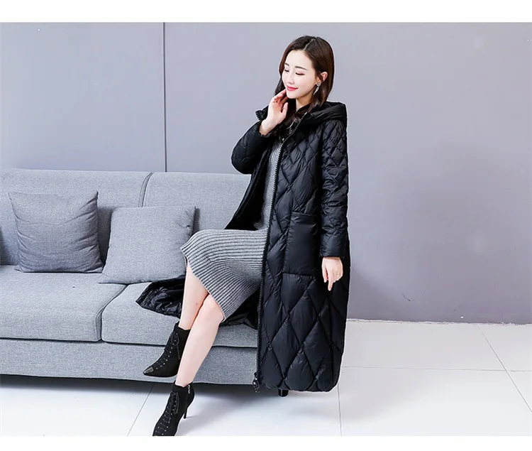 winter Women Snow White Down Coat Plus size Fashion jacket hoodie long Parkas warm Sweet Jackets Female winter coat clothes