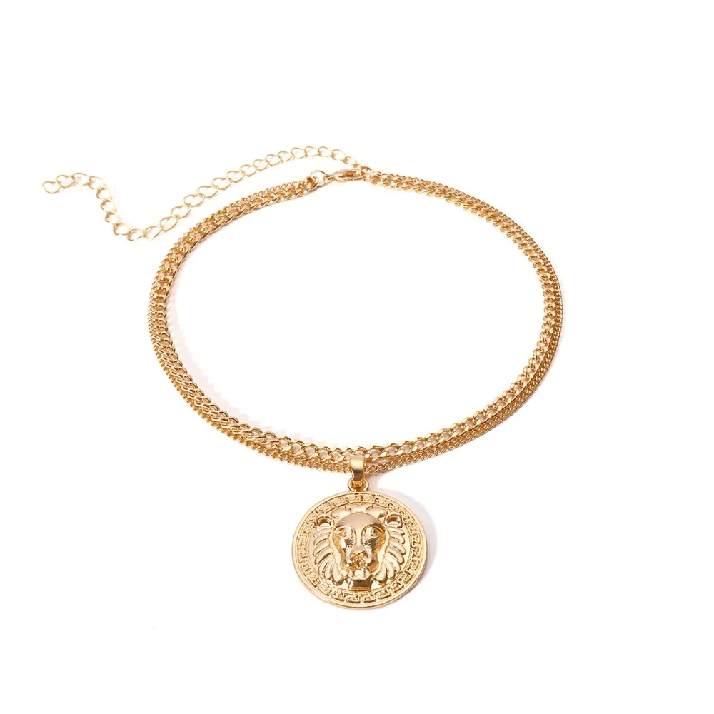 SEDEX Цепочки и ожерелья двухслойной Золотая цепочка-чокер монет Для женщин