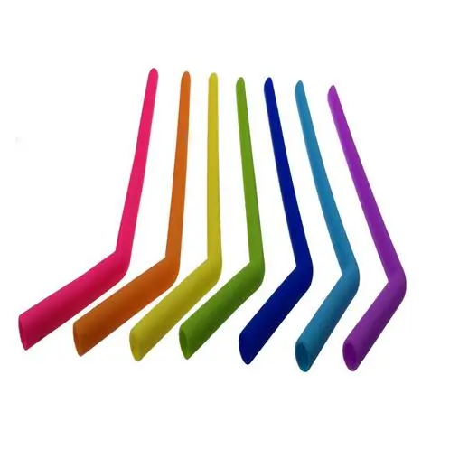 

600pcs hot Food Grade bent Silicone Straw for 20oz 30oz cup curve Silica Gel Drinking Straw mason jar straw