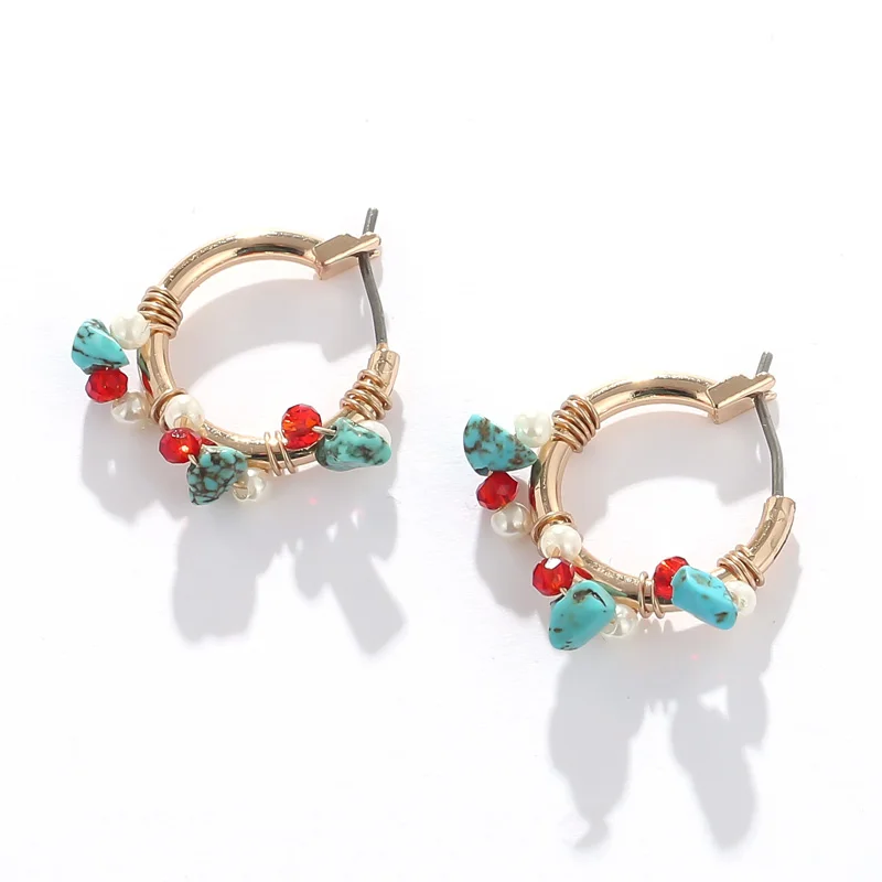 WEALTHYBOO новые женские маленькие круглые кольца яркие сережки Корея кольца-Серьги