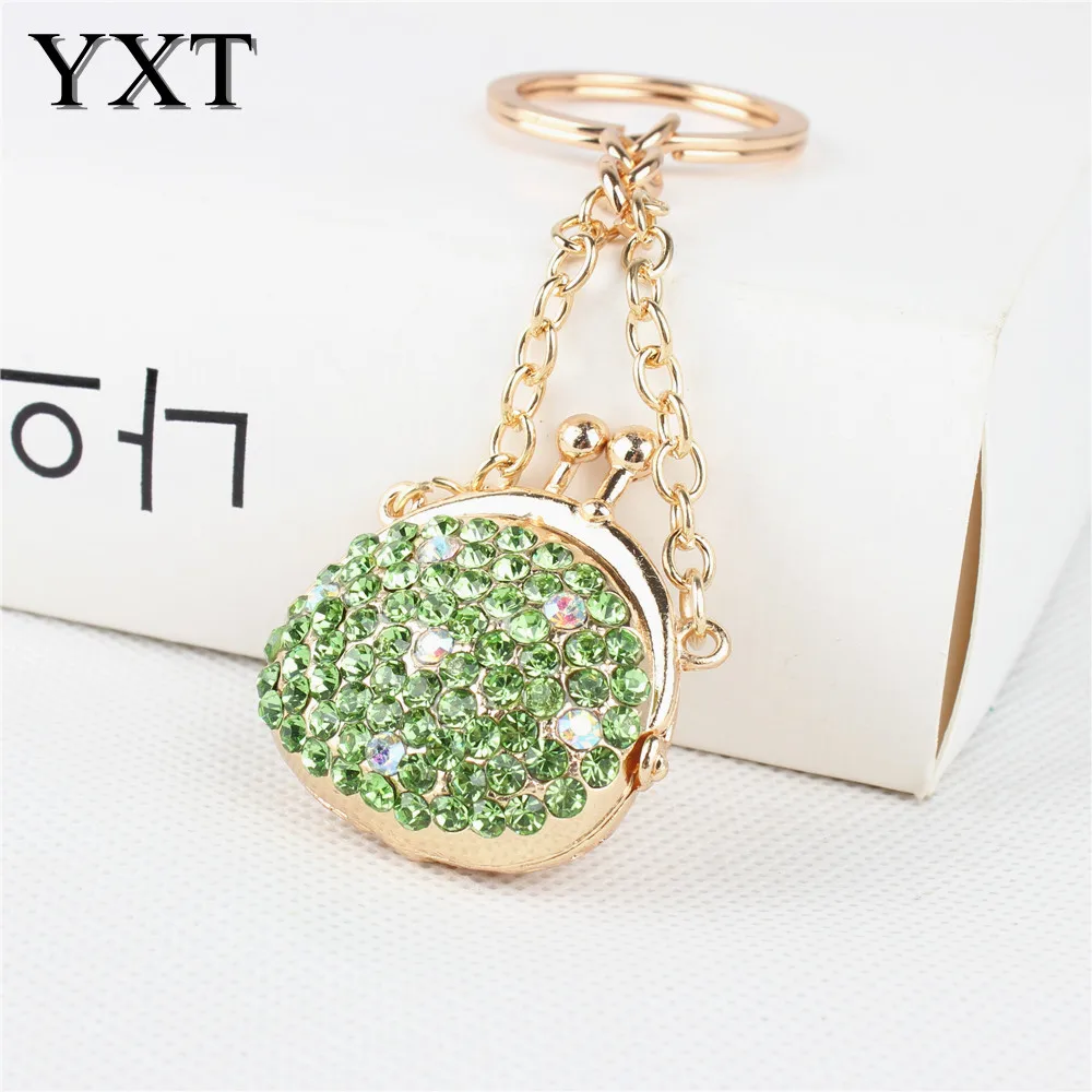 Очаровательная Дамская Винтажная сумочка с зелеными кристаллами брелок для