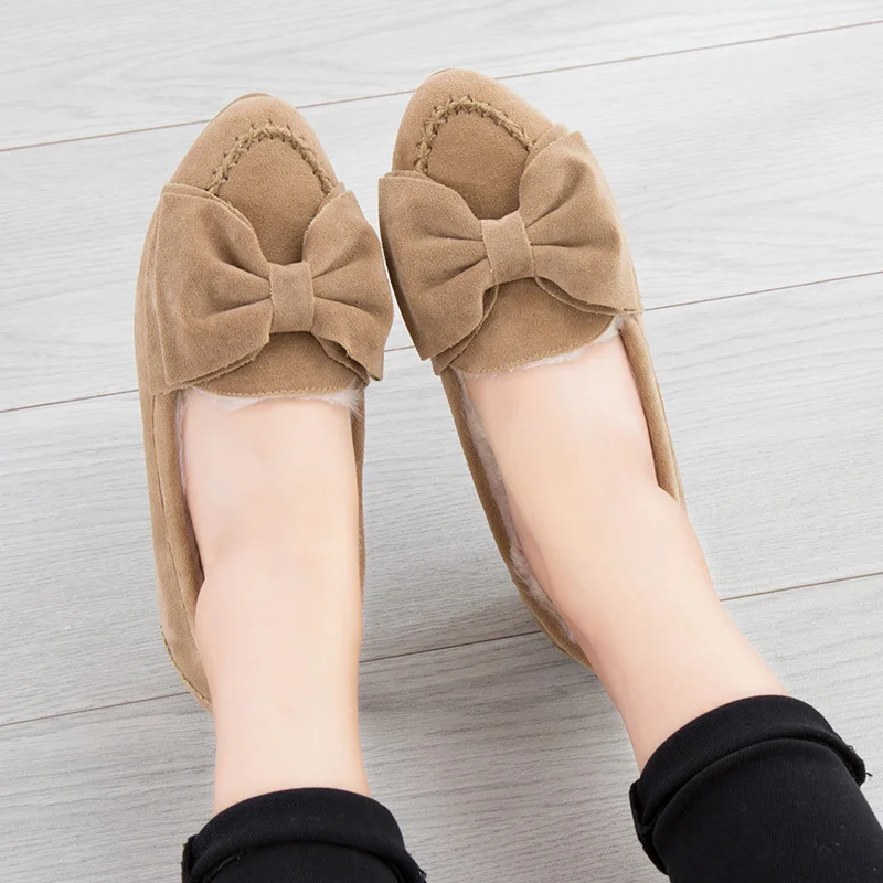 

Glglgege Winter Fur Women Loafers Slip-onLadies Plush Flats Warm Plush Driving Boat Shoes Woman New Casual Female Solid Shoe